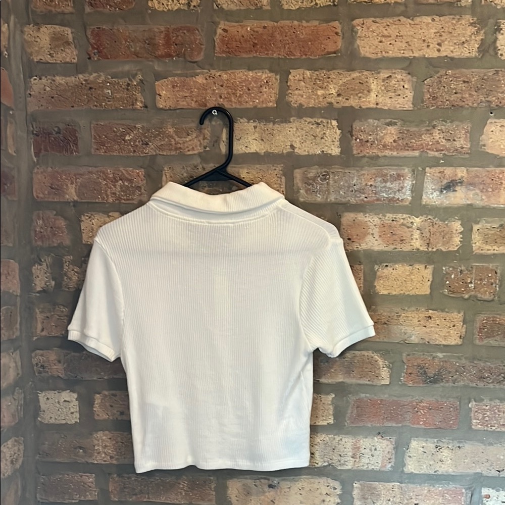 White Ribbed Crop Top - Picture 3 of 3
